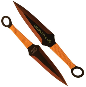 2 Piece Throwing Knife BioHazard 2