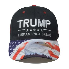 Trump same baseball cap US general election spot USA eagle Trump hat - Printed Eagle Head - Black - Adjustable