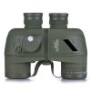 HD 10X50 High Power Binoculars with Rangefinder Compass for Hunting Boating Bird Watching Nitrogen Floating Waterproof - Compass Green