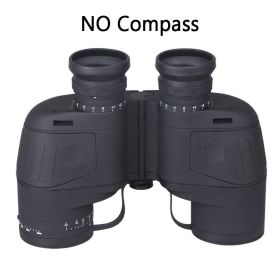 HD 10X50 High Power Binoculars with Rangefinder Compass for Hunting Boating Bird Watching Nitrogen Floating Waterproof - NO Compass Black