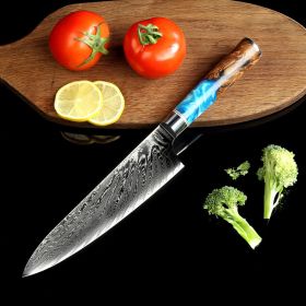 Pattern Kitchen Knife - Blue handle with box