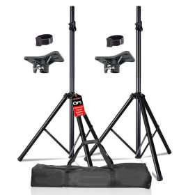 5 Core Speaker Stand Tripod Pair Floor Heavy Duty Adjustable Up to 72 Inch DJ Studio Monitor Stands Pole Mount - SS HD 2PK BLK BAG