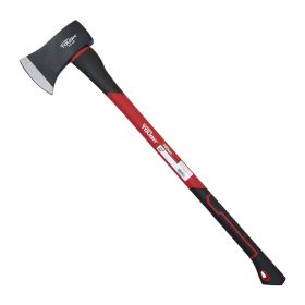 Hyper Tough 3.5 lb Single Bit Axe with Red & Black Double Injection Fiberglass 34" Handle - Hyper Tough