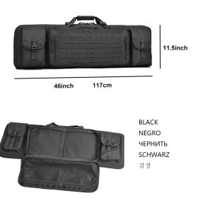 WINCENT Tactical Double Long Rifle Gun Case Bag Rifle Backpack Pistol Soft Firearm Carbine Case Available Length In 36" 42" 46" - 46 inch BLACK