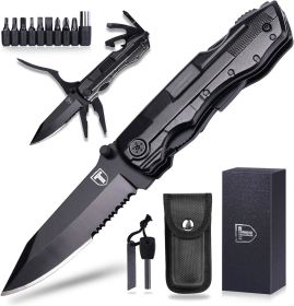 9 in 1 Multitool Pocket Knife - Black