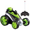 Wireless Remote Control Flip Wheels Toy Car - Green