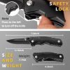 Pocket Knife 9 in1 Multi-tool Tactical Knife with Blade Saw Pliers Screwdriver Bottle Opener Full Stainless Steel Folding Knife - Black