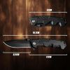 Outdoor Companion Knife - Durable G10 Handle, Multi-Functional, Stainless Steel Blade, Pocket-Sized- black