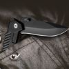 Outdoor Companion Knife - Durable G10 Handle, Multi-Functional, Stainless Steel Blade, Pocket-Sized- black