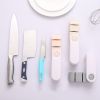 1pc; Kitchen Quick Sharpener; Manual Household Kitchen Knife Scissors Sharpener; Fruit Stainless Steel Knife Sharpener - Grey