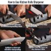 Knife Sharpener  3 Stage Kitchen Chef Knife and Scissor Sharpeners Restore Knives or Shears Blades Quickly Safely - Knife Sharpener