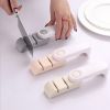 Knife Sharpener Portable Double Mini Grindstone Rotatable Handle Sharpening Cutter Home Kitchen Gadget Tool - beige