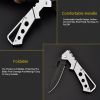 Stainless Steel Folding Knife, Outdoor Camping Hiking Pocket Knife, Self-Defense Folding Mini Knife, Men's Gift - black