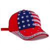 Spring and summer drilling rivet baseball cap American flag advertising cap Trump Trump election visor - red - Adjustable