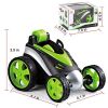 Wireless Remote Control Flip Wheels Toy Car - Green