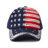 Spring and summer drilling rivet baseball cap American flag advertising cap Trump Trump election visor - red - Adjustable