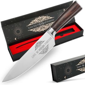 Gifts For Dad, Mom, Wife, Husband 8 Inch Chef Knife For Fathers Day Dad,Valentines Day, Mothers Day Gifts, Japanese 5cr15mov Kitchen Gyuto Chef Knives (Option: Chef Knife for Husband)