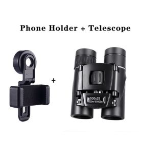 500X25 / 300X25 Professional Folding Small Compact Lightweight Binoculars; Long Range Zoom Telescope With Storage Bag For Hiking Hunting Travel Super (size: 500x25 Set)