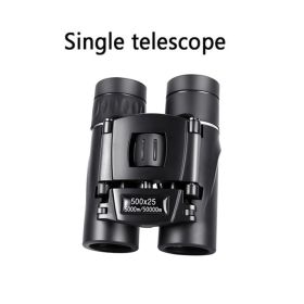 500X25 / 300X25 Professional Folding Small Compact Lightweight Binoculars; Long Range Zoom Telescope With Storage Bag For Hiking Hunting Travel Super (size: 500x25)