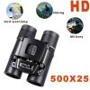 500X25 / 300X25 Professional Folding Small Compact Lightweight Binoculars; Long Range Zoom Telescope With Storage Bag For Hiking Hunting Travel Super