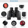 Portable HD Binoculars with FMC Lens Low Light Night Vision Telescope for Bird Watching Hunting Sports Events - Black